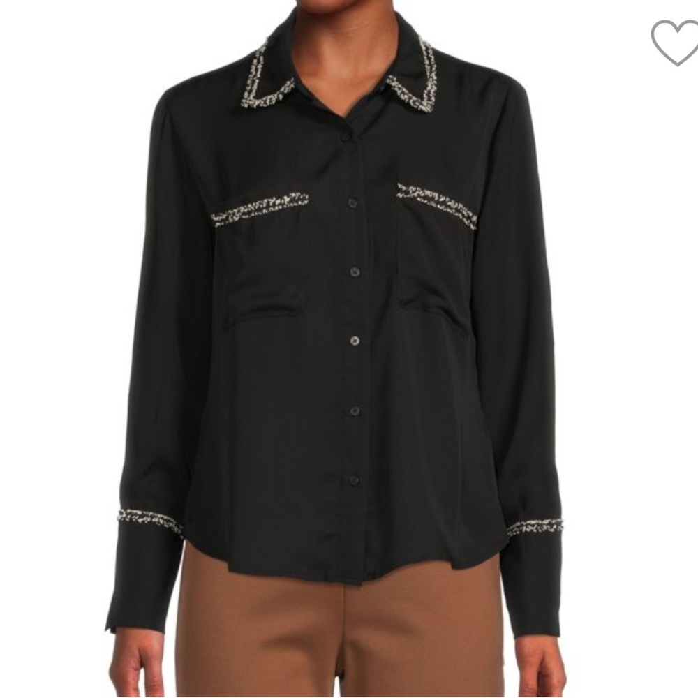 Laundry by Shelli Segal | Bouclé Trim Shirt